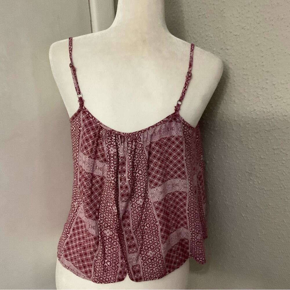 Abercrombie & Fitch Swing Top with Split Back Crop Top M Boho Festival Prints - Picture 2 of 9